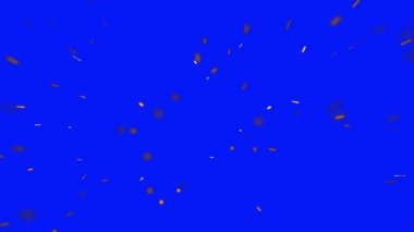  Altın kıvılcımlar kamera doğru uçan üzerinde mavi bir arka plan ekran