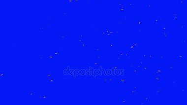 Yangın kıvılcımlar uçuşuyordu mavi ekran arka plan üzerinde Rüzgar