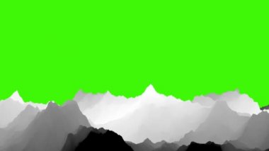 Siluet Sıradağları üzerinde yeşil ekran arka planı