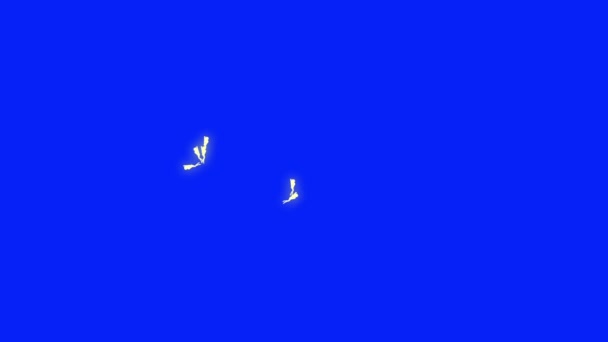 Pequeñas hadas volando sobre un fondo de pantalla azul — Vídeos de Stock