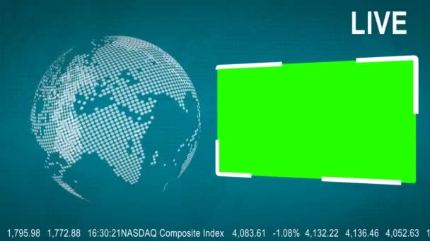 Flash de notícias ao vivo com uma tela verde — Vídeo de Stock