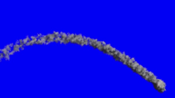 Flying Fireball o Meteor in 3 diverse angolazioni su una schermata blu — Video Stock