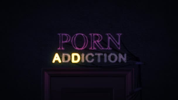 Porn Addiction Neon Sign Activer et désactiver — Video