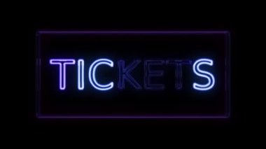 Retro Biçiminde Biletler Neon İşareti Açıldı