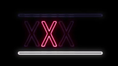 XXX ve ok Neon Retro tarzı açma imi