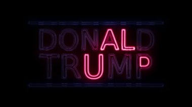Amerikan seçim Donald Trump Neon işareti Retro tarzı açma