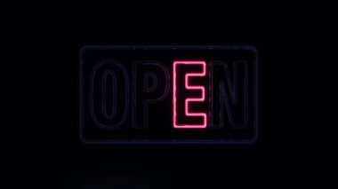 Klasik kırmızı ve mavi açık oturum açma Neon tarzı