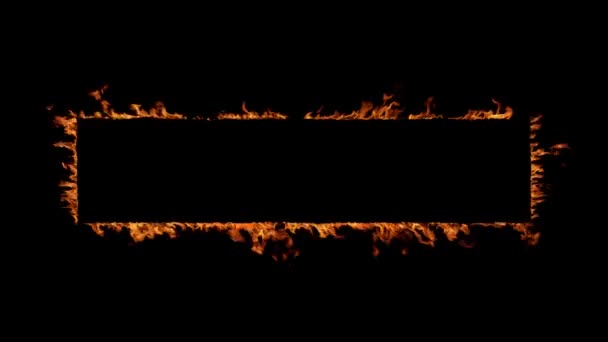 Brûlage du rectangle dans les flammes — Video