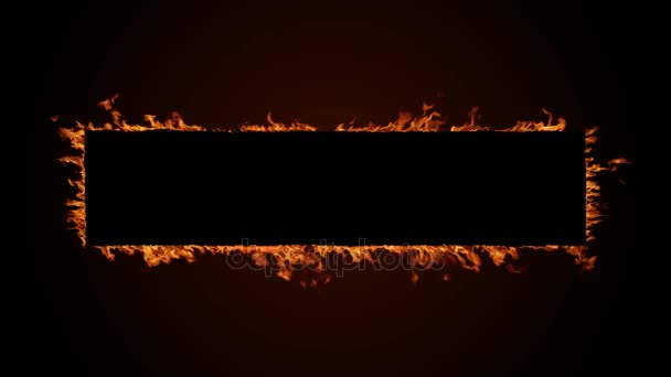 Rechthoek branden in vlammen — Stockvideo