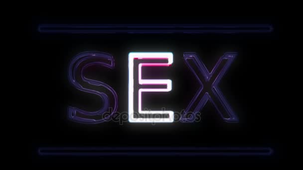 SEX Neon Ingresar Estilo Retro Encendido — Vídeos de Stock