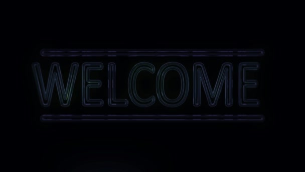 Accedi Stile Neon Attivazione — Video Stock