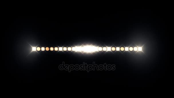 Strip of Lights Line of Flashing Lights — Stock Video
