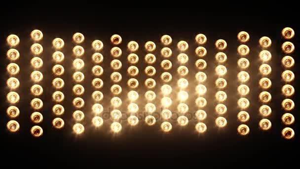 Muro di luci lampeggianti e lampeggianti riflettori — Video Stock