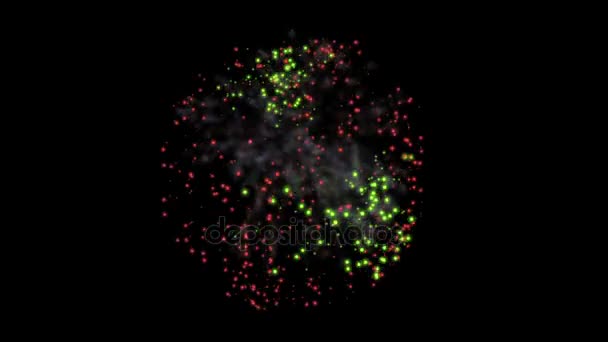 Vuurwerk op een zwarte achtergrond — Stockvideo