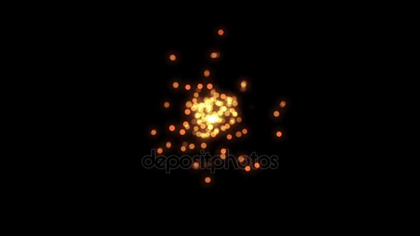 Schwarm von Glühwürmchen Animation auf schwarzem Hintergrund — Stockvideo