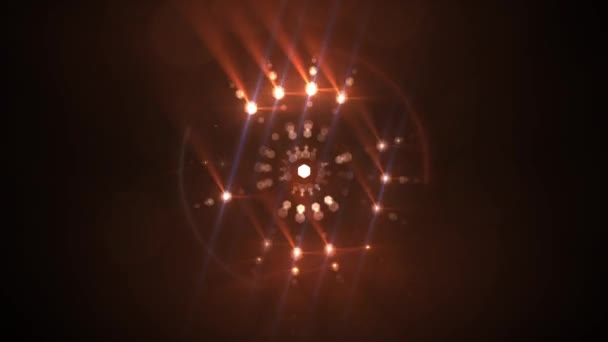 UFO Disco de platillo alienígena lleno de luces en el cielo — Vídeos de Stock