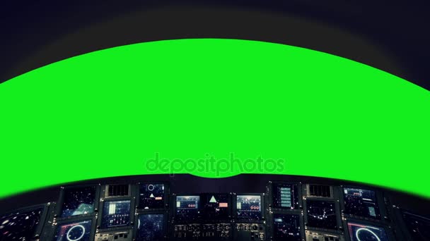 Inside A Spaceship Cockpit On A Green Screen