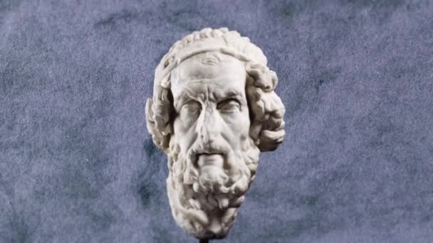 Sculptuur van de Griekse dichter Homerus — Stockvideo