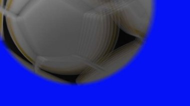 Futbol futbol topu Video geçiş bir Tv spor için bir yeşil ekran arka plan üzerinde göster