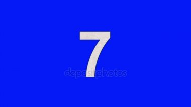 7 yanan mavi ekran arka plan üzerinde küle alevler içinde numara