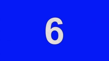 6 yanan mavi ekran arka plan üzerinde küle alevler içinde numara