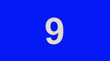9 yanan mavi ekran arka plan üzerinde küle alevler içinde numara
