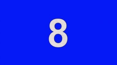 8 yanan mavi ekran arka plan üzerinde küle alevler içinde numara