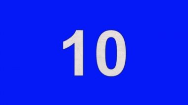 10 yanan mavi ekran arka plan üzerinde küle alevler içinde numara