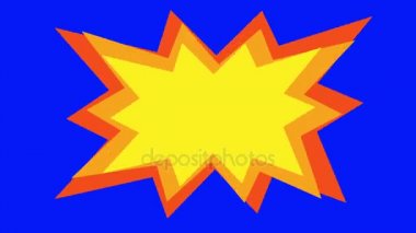 Pow Bang kabarcık mavi ekran arka plan üzerinde