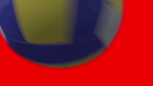 赤い画面でバレーボール ビデオ切り替え効果 — ストック動画