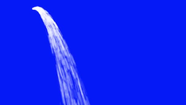 L'acqua scorre in un flusso e loop su una schermata blu — Video Stock