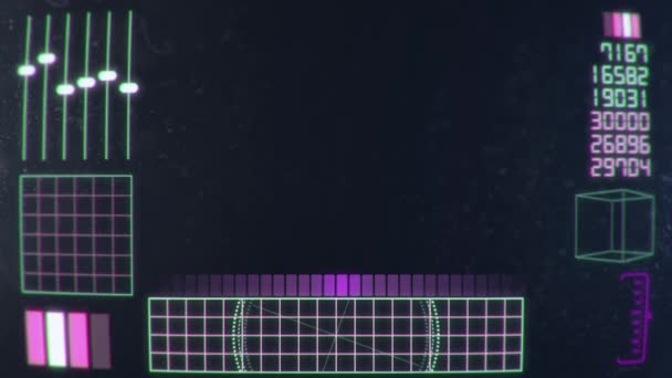 Interface digital futurista em estilo retro 1980 — Vídeo de Stock