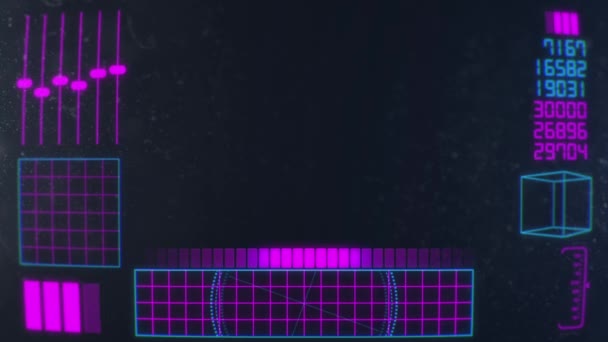 Elementos digitales futuristas en estilo retro de los 90 — Vídeo de stock