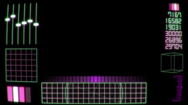रेट्रो 70 च्या शैलीत भविष्यातील HUD — स्टॉक व्हिडिओ