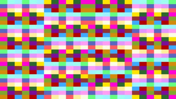 Pixel kleurrijke rechthoeken achtergrondkleuren wijzigen — Stockvideo
