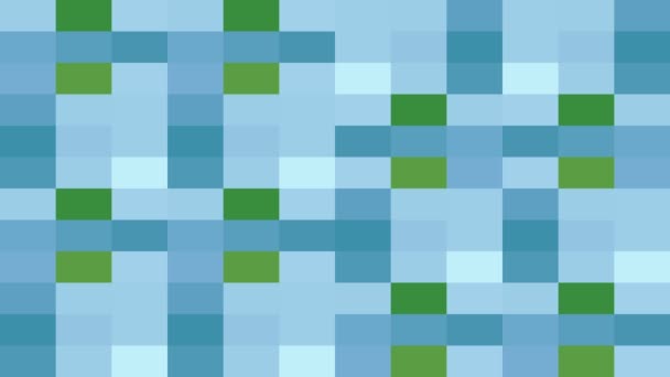Retângulos azuis e verdes mudando tons de fundo — Vídeo de Stock