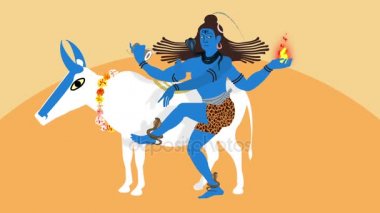 Lord Shiva ve boğa Nandi çizimi