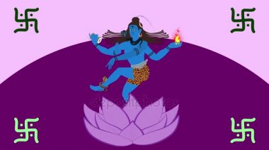 Lord Shiva bir Lotus çiçeği ayakta