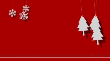 Ağaçlar ve kar taneleri bir ipte vektör Noel arka plan