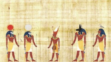Ra Geb Khonsu ve Anubis tarafından çevrili Firavun