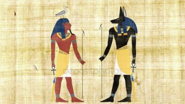 Mısır tanrıları Anubis ve Geb