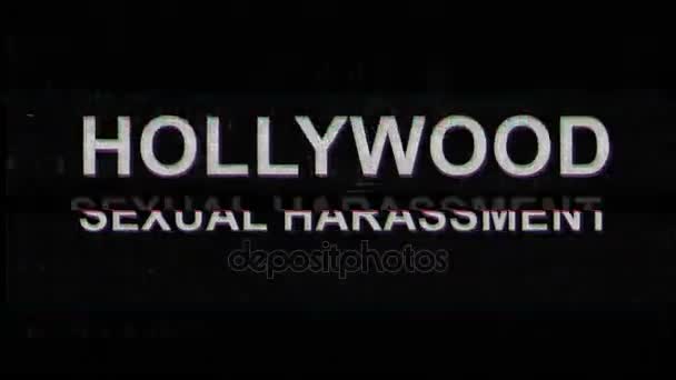 Hollywood Sexual Harassment Title with Glitches — Stock Video