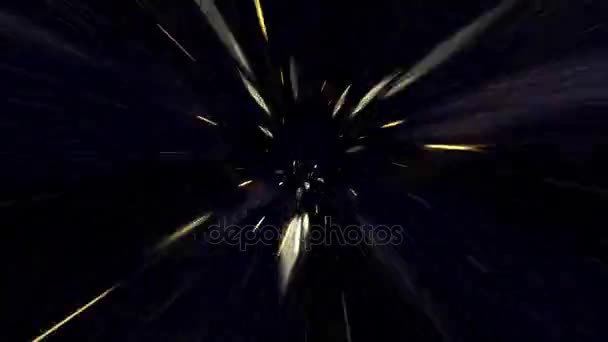 以光速在金色旋涡中穿梭 — 图库视频影像