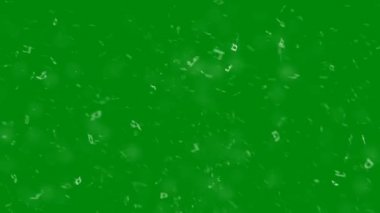 İbrani alfabesi rüzgarda bir yeşil ekran arka plan üzerinde uçan