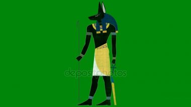 Yeşil ekran arka plan üzerinde ölüm Anubis'in Mısır tanrısı