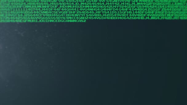 Zufallscode Und Daten Die Auf Einem Alten Computermonitor Laufen — Stockvideo
