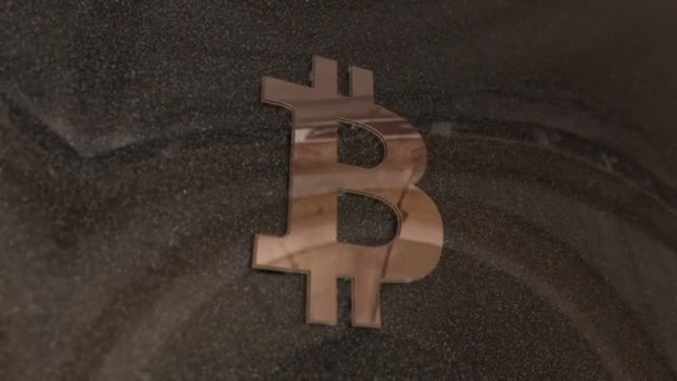 Símbolo Bitcoin Criptomoneda — Vídeo de stock