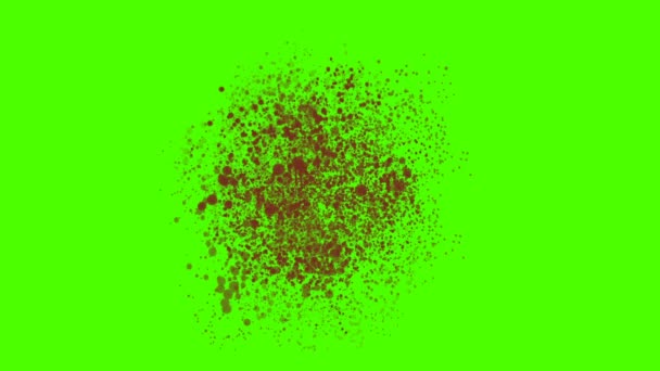 Blood Splatter Splashing Green Screen — Stock Video