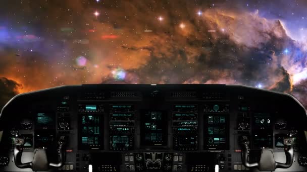 Utazás Galaxis Futurisztikus Űrhajó — Stock videók