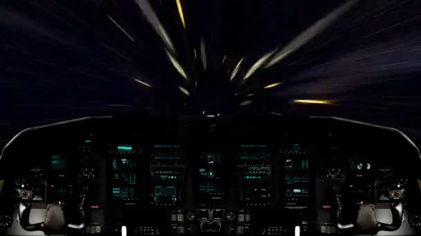 ワームホールの中を旅する未来的な宇宙船 — ストック動画